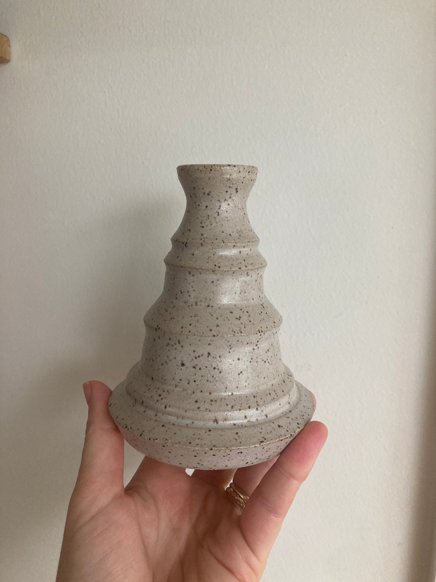 Speckled ziggy candleholder or vase