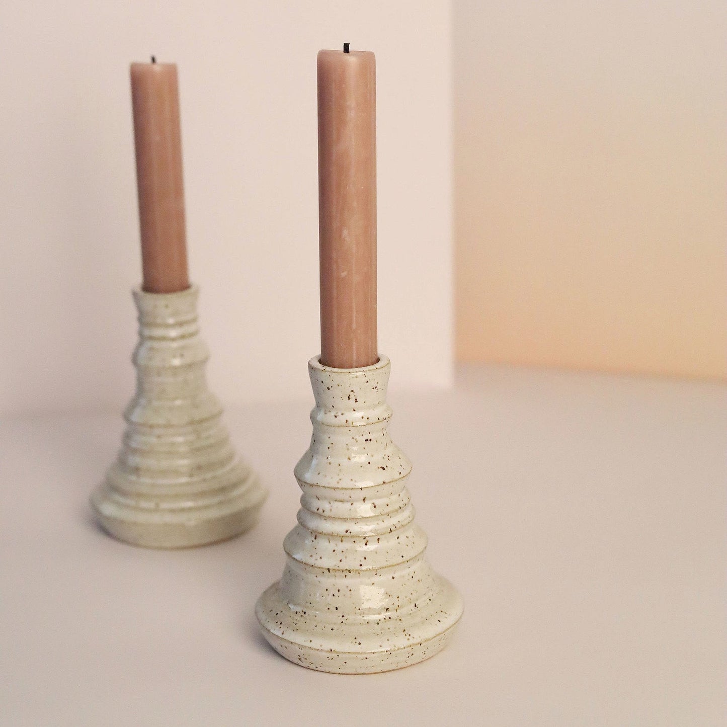 Speckled ziggy candleholder or vase