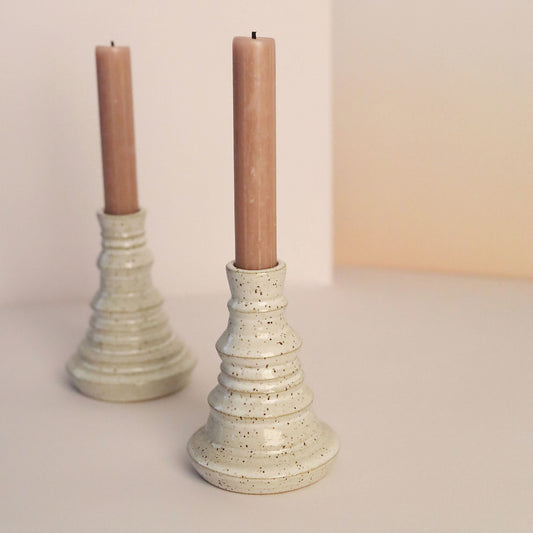 Speckled ziggy candleholder or vase