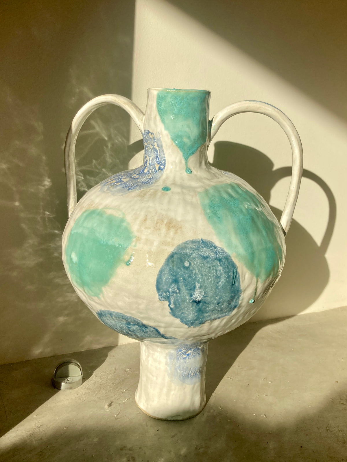 Blue & green watercolor amphora