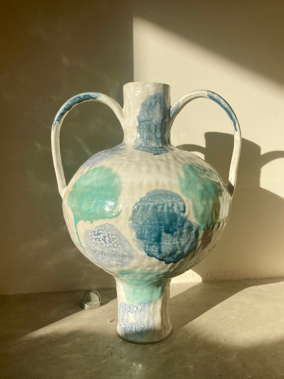 Blue & green watercolor amphora