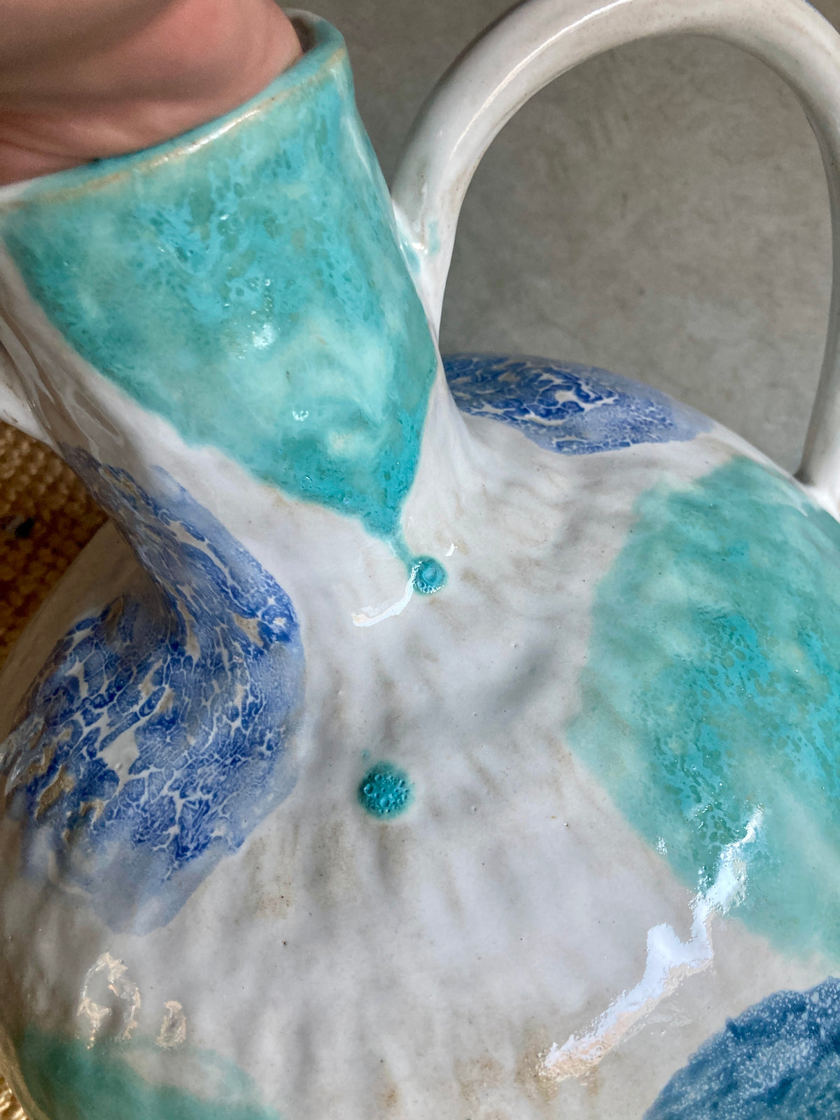 Blue & green watercolor amphora