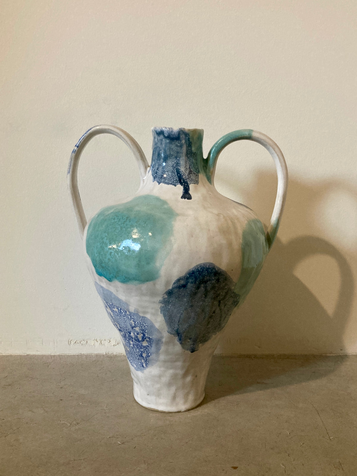 Blue & geen watercolor vase