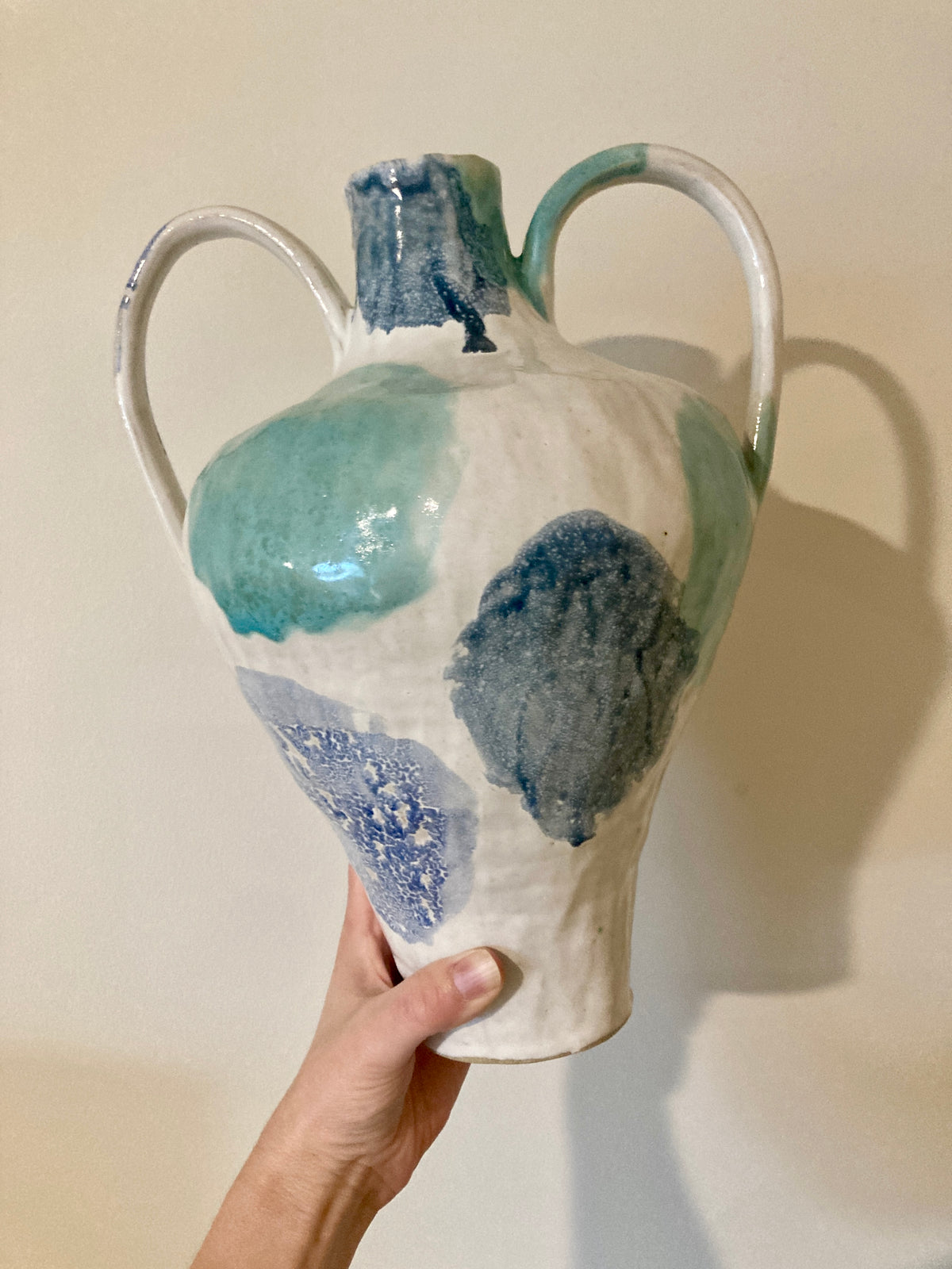 Blue & geen watercolor vase