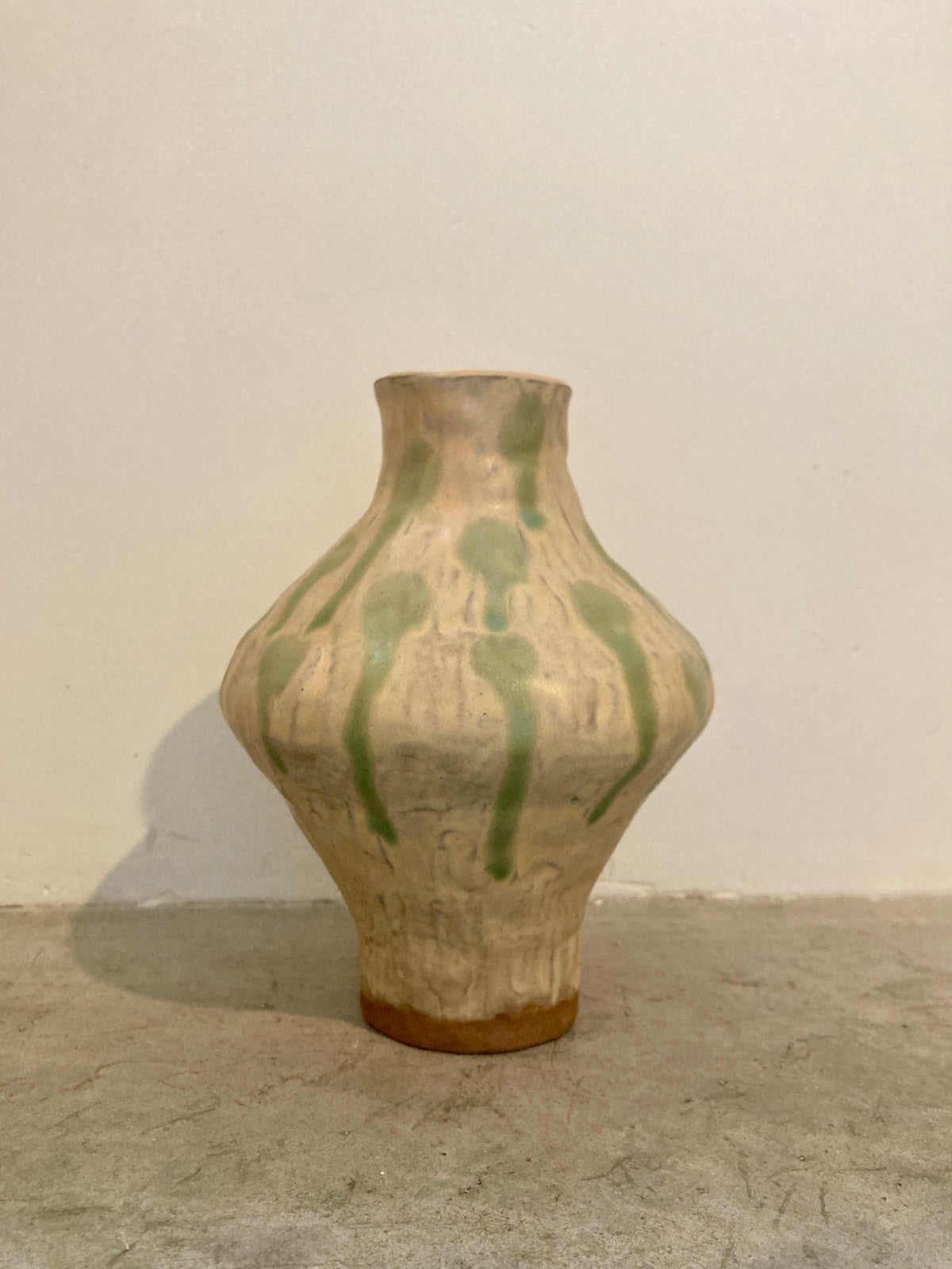 Green drips vase