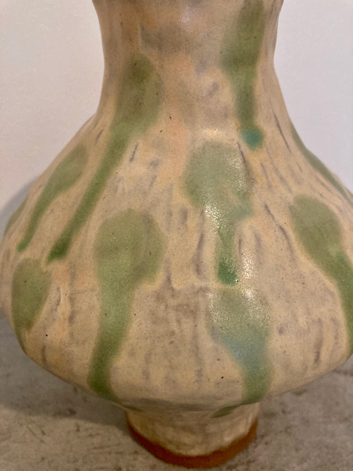 Green drips vase