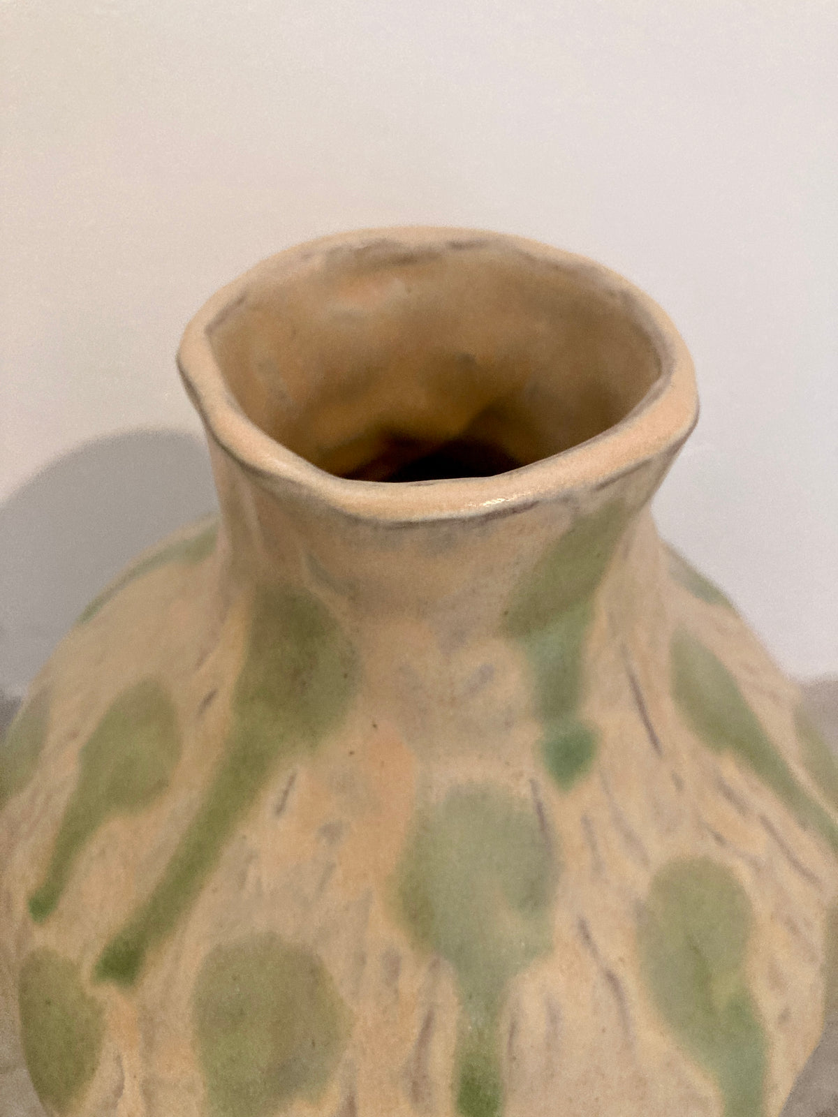 Green drips vase