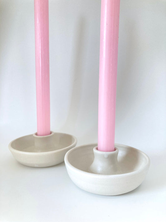 Matte white candleholder