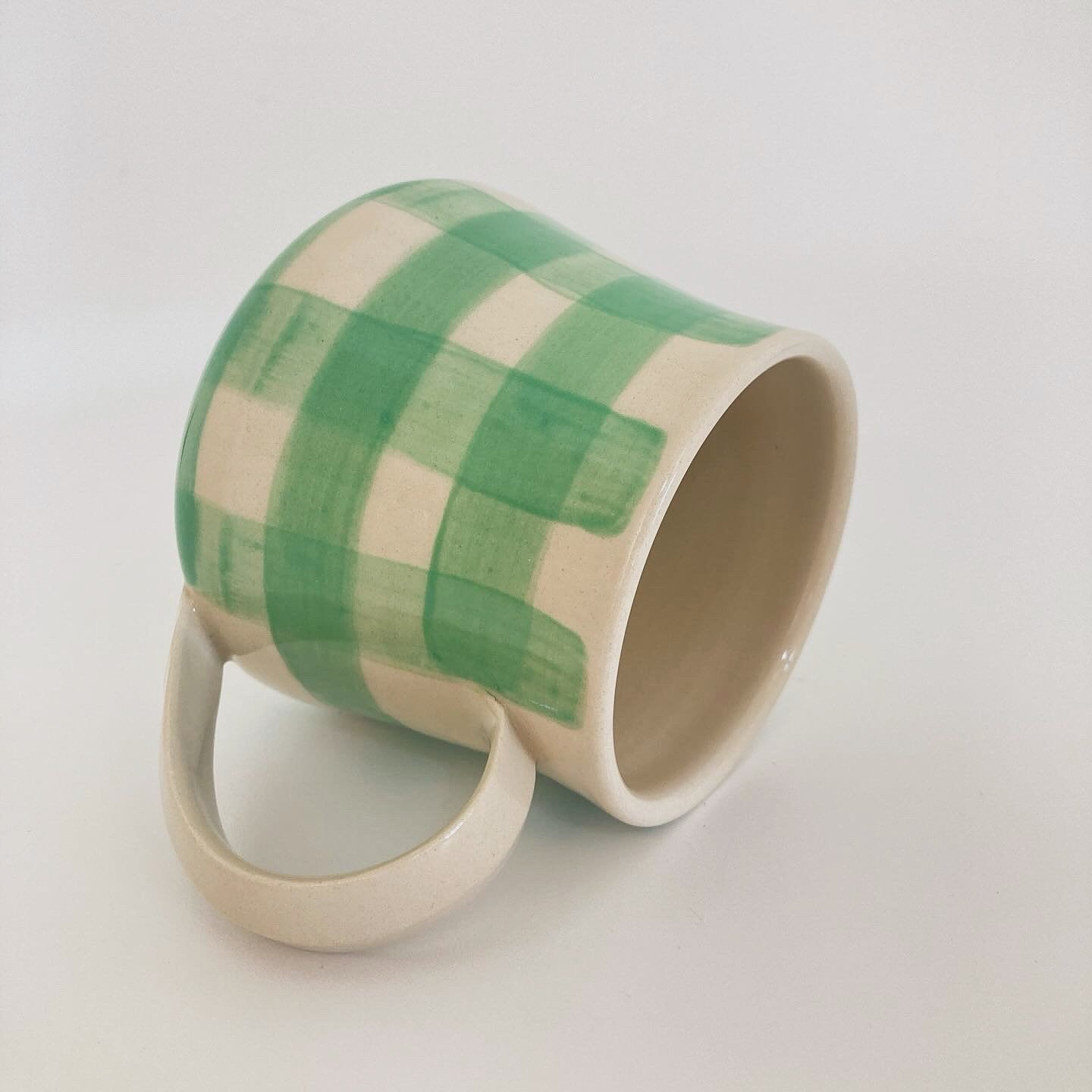 Green Gingham Picnic Mug