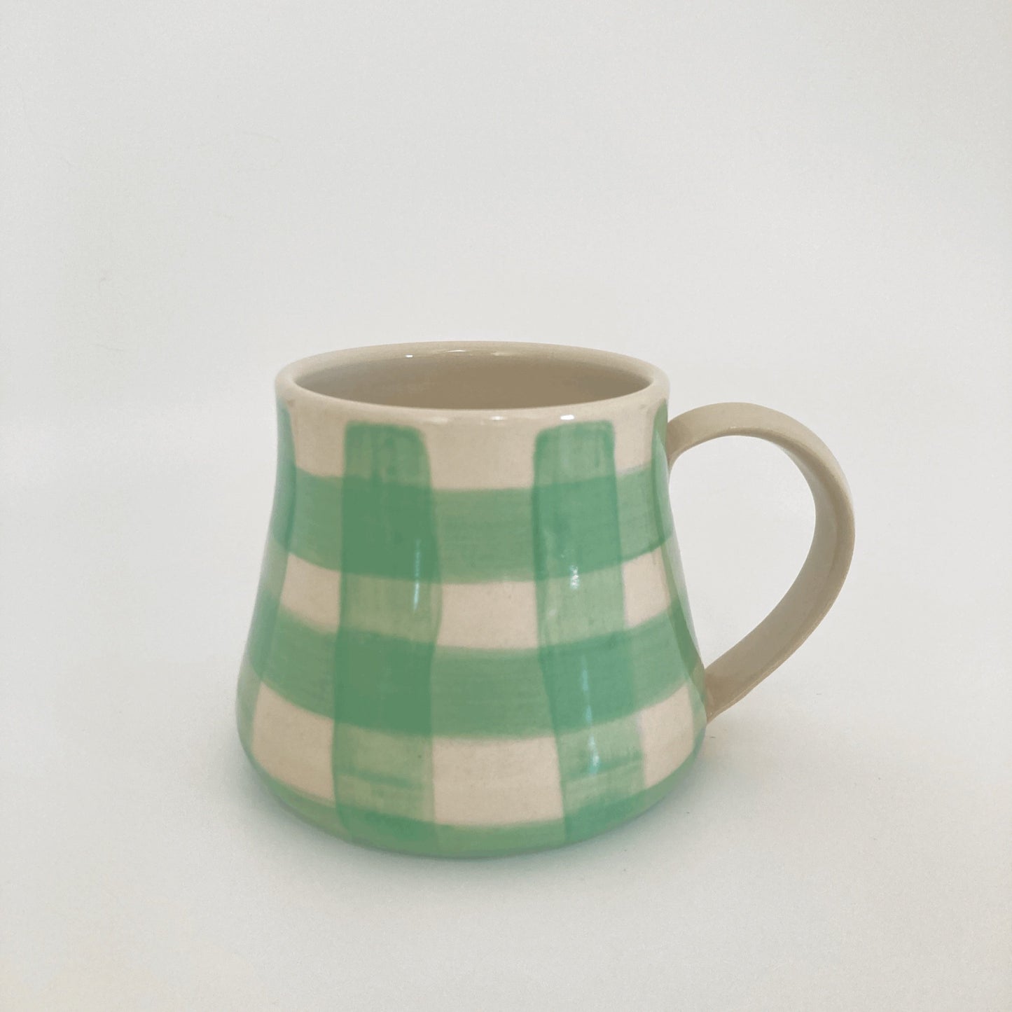 Green Gingham Picnic Mug