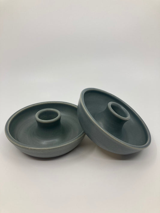 Matte gray candleholders